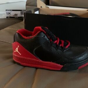 Jordan Kids Black and Red Sneakers